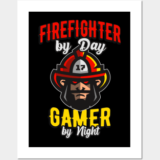 Firefighter Gamer Fire Department Posters and Art